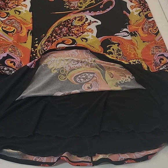 Eva Varro Stretch Artistic Design Multi Color Dress Sz XL -V Neck - Picture 9 of 11